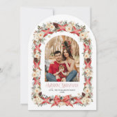 Rustic Grandmillennial Arch Christmas Photo Card 招待状 (正面)