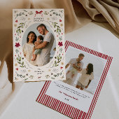 Rustic Grandmillenniall Holiday Photo Card 招待状