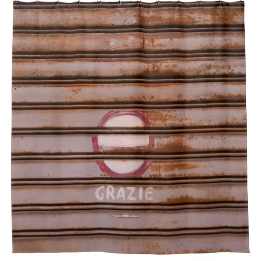 Rustic Grazie Shutter Napoli 1 シャワーカーテン (正面)
