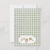 Rustic Green Adventure Awaits Baby Shower  サンキューカード (裏面)