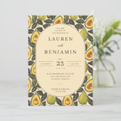 Rustic Green Avocado Border 招待状 (スタンド正面)