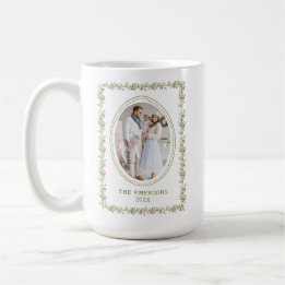 Rustic Green Botanical Christmas Mug コーヒーマグカップ