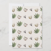 Rustic Green Brown Stomp On Over Dinosaur Birthday 招待状 (裏面)