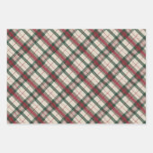 Rustic Green Christmas Plaid Wrapping Paper ラッピングペーパーシート (正面3)