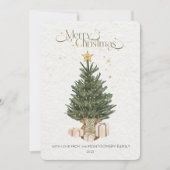 Rustic Green Christmas Tree Holiday Card シーズンカード (正面)
