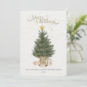 Rustic Green Christmas Tree Holiday Card シーズンカード (スタンド正面)