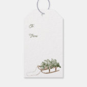 Rustic Green Gift Tag with Hanging Stockings ギフトタグ (裏面)