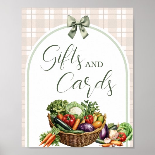 Rustic Green Gifts and Cards Sign Locally Grown ポスター (正面)