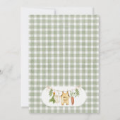 Rustic Green Gingham Locally Grown Baby Shower  招待状 (裏面)