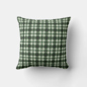 Rustic Green Gingham Plaid farmhouse pattern クッション (裏面)