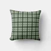 Rustic Green Gingham Plaid farmhouse pattern クッション (正面)