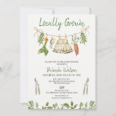 Rustic Green Girls Locally Grown Baby Shower 招待状 (正面)
