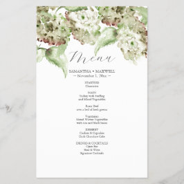 Rustic Green Hydrangea Wedding Decor Menus チラシ