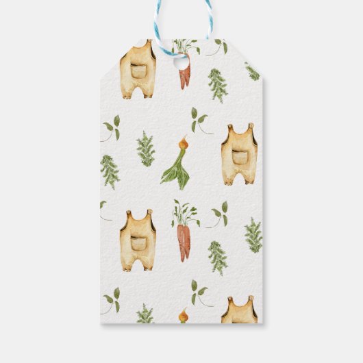 Rustic Green Locally Grown Baby Shower ギフトタグ (裏面)