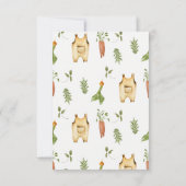 Rustic Green Locally Grown Baby Shower  サンキューカード (裏面)