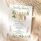 Rustic Green Locally Grown Baby Shower  招待状