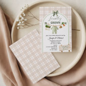 Rustic Green Locally Grown Baby Shower Invitation  招待状