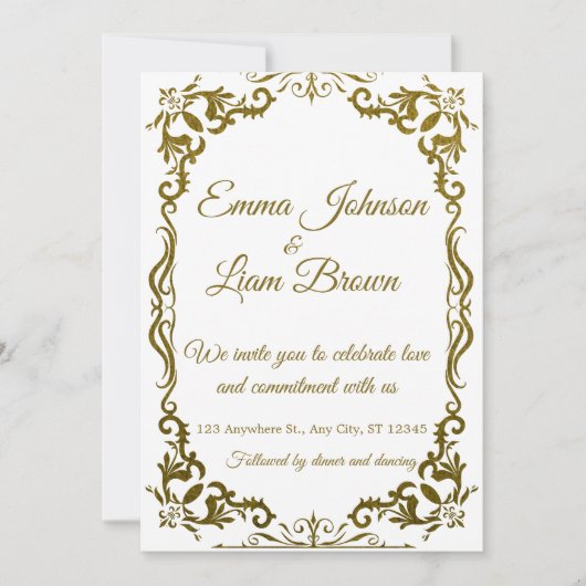 Rustic Green Mexican Wedding Invitation 招待状 (正面)