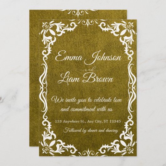 Rustic Green Mexican Wedding Invitation 招待状 (正面/裏面)