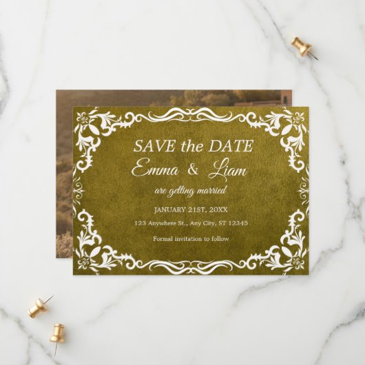 Rustic Green Mexican Wedding – Save the Date セーブザデート (正面/裏面インサイチュ)