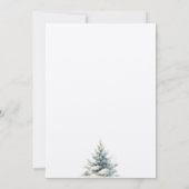 Rustic Green Pine Tree Snow Save The Date Outdoor 招待状 (裏面)