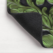 Rustic green tooled leather  マウスパッド (コーナー)