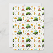 Rustic Green Tractor Farm 1st birthday  招待状 (裏面)