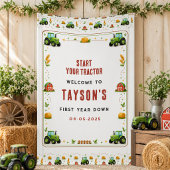 Rustic Green Tractor Farm First Year Down One 横断幕