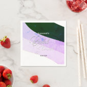 Rustic  Green Violet Shades Horizontal Streams スタンダードカクテルナプキン (インサイチュ)