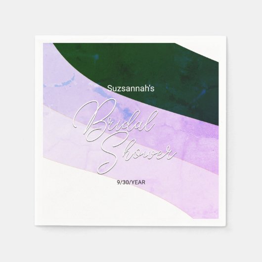 Rustic Green Violet Shades Horizontal Streams スタンダードカクテルナプキン (正面)