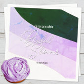 Rustic Green Violet Shades Horizontal Streams スタンダードカクテルナプキン