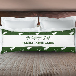 Rustic Green White ファミリーパーソナライズドネーム ボディピロー