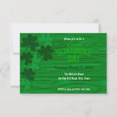 Rustic Green Wood St. Patrick’s Day Party 招待状 (正面)