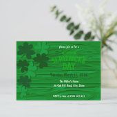 Rustic Green Wood St. Patrick’s Day Party 招待状 (スタンド正面)