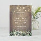 Rustic Greenery Country Barn QR Code Wedding 招待状 (スタンド正面)