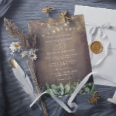 Rustic Greenery Country Barn QR Code Wedding 招待状