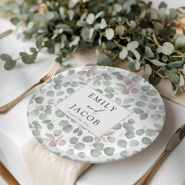 Rustic greenery Eucalyptus paper plate ペーパープレート