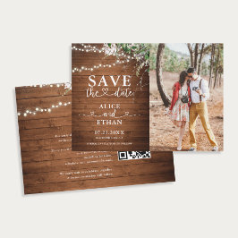 Rustic Greenery Heart Photo Save The Date セーブザデート