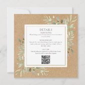 Rustic Greenery Neutral All One OnBaby Shower 招待状 (裏面)