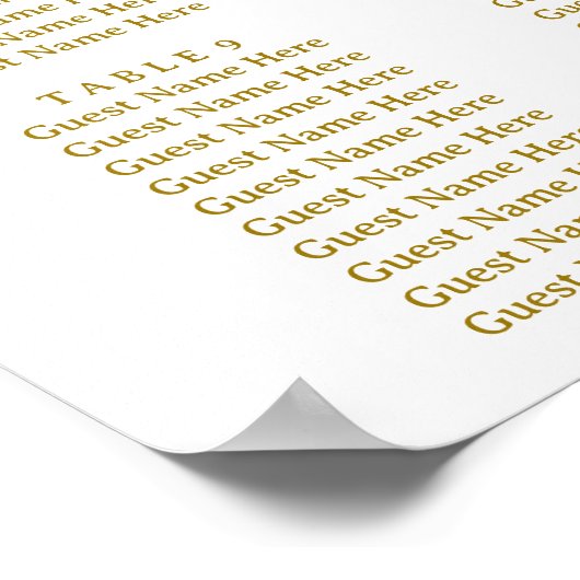 Rustic Greenery Wedding Table Plan ポスター (角)