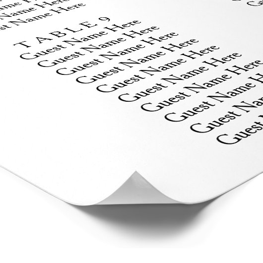 Rustic Greenery Wedding Table Plan ポスター (角)