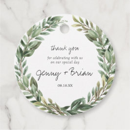 Rustic Greenery Wreath ウェディングサンクスギフト フェイバータグ