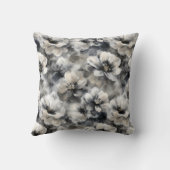 Rustic Grey and Beige Floral クッション (裏面)