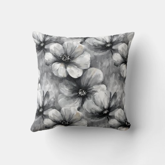 Rustic Grey Floral クッション (裏面)