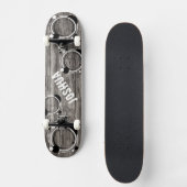 Rustic grey timber background Skateboard スケートボード (正面)