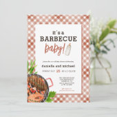 Rustic Grill Barbecue Baby Shower 招待状 (スタンド正面)