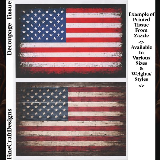 Rustic & Grunge American Flag Pair EW9 Decoupage 薄葉紙