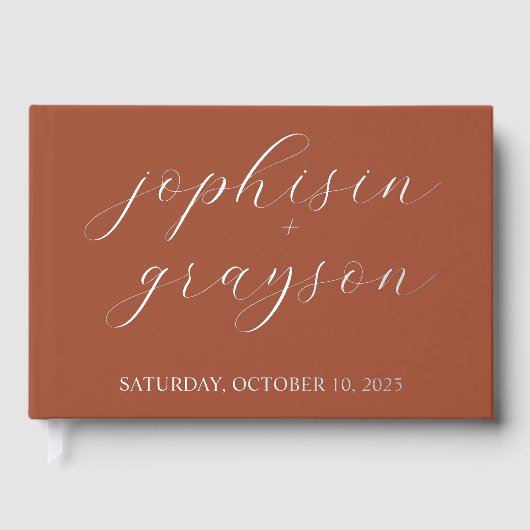 Rustic Guestbook • Modern Wedding Guest Book • Pho ゲストブック (正面)
