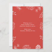 Rustic Hand-Drawn Mistletoe Pine Christmas Photo シーズンカード (裏面)