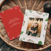 Rustic Hand-Drawn Mistletoe Pine Christmas Photo シーズンカード